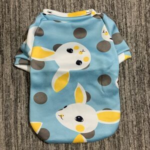 New Soft and‎ Comfortable Bunny Rabbit Print Dog One Piece Outfit Size XL Pet